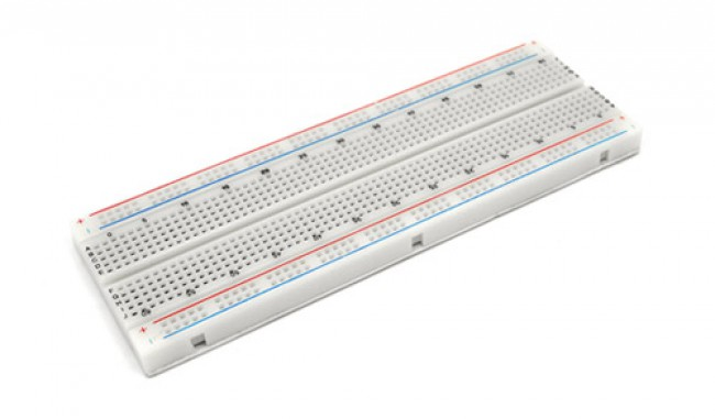 A long electronics breadboard