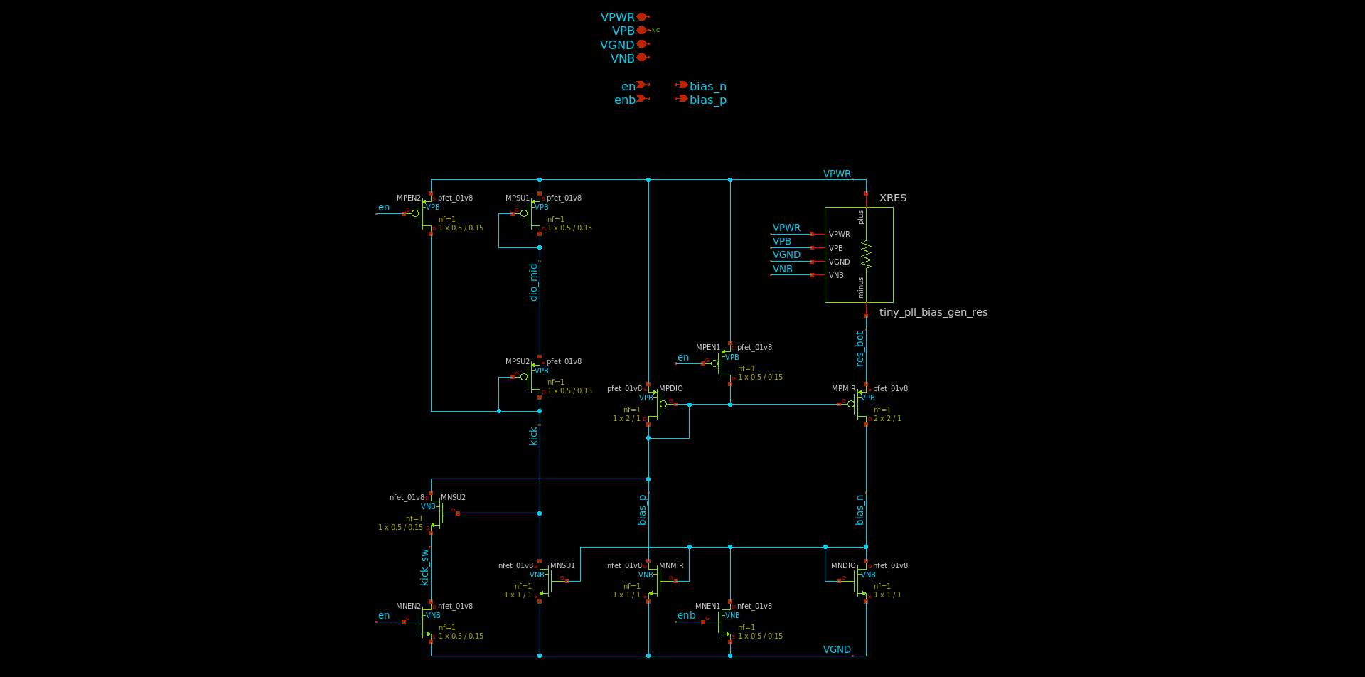 Bias generator schematic