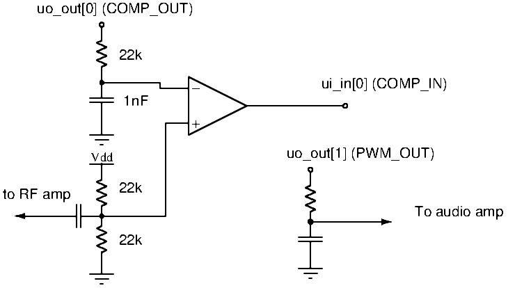 Schematic diagram of external circuitry