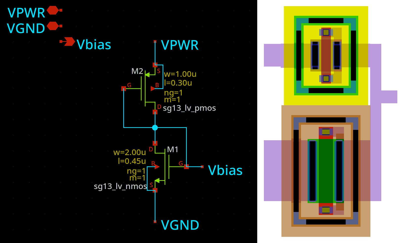 Vbias schematic and layout