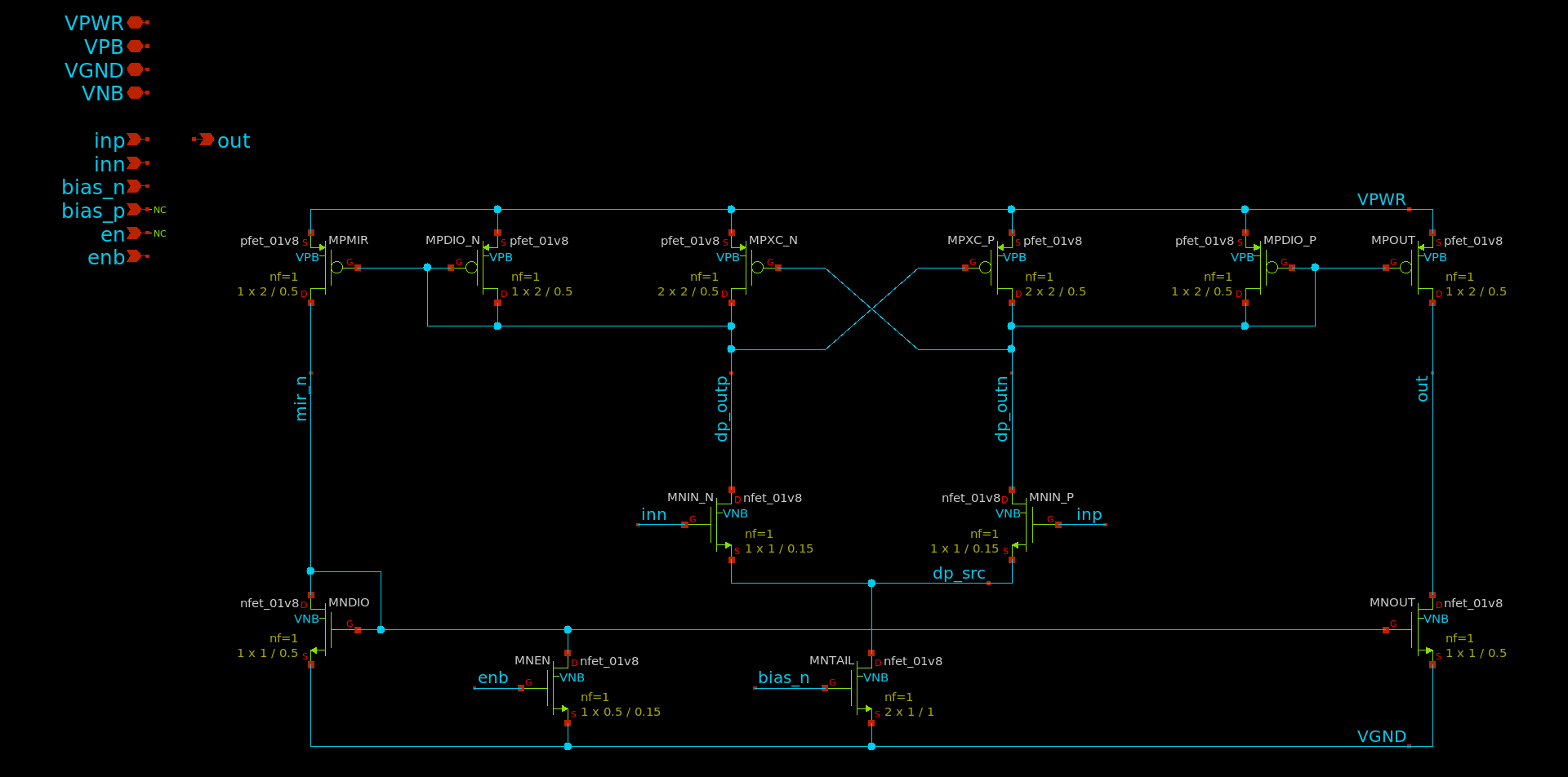 Comparator schematic