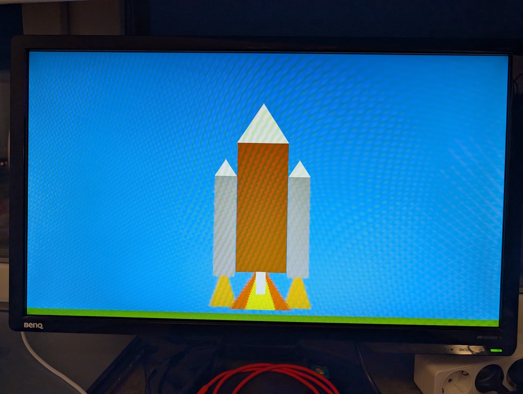 Photo 1 of the demo running on a display with VGA input