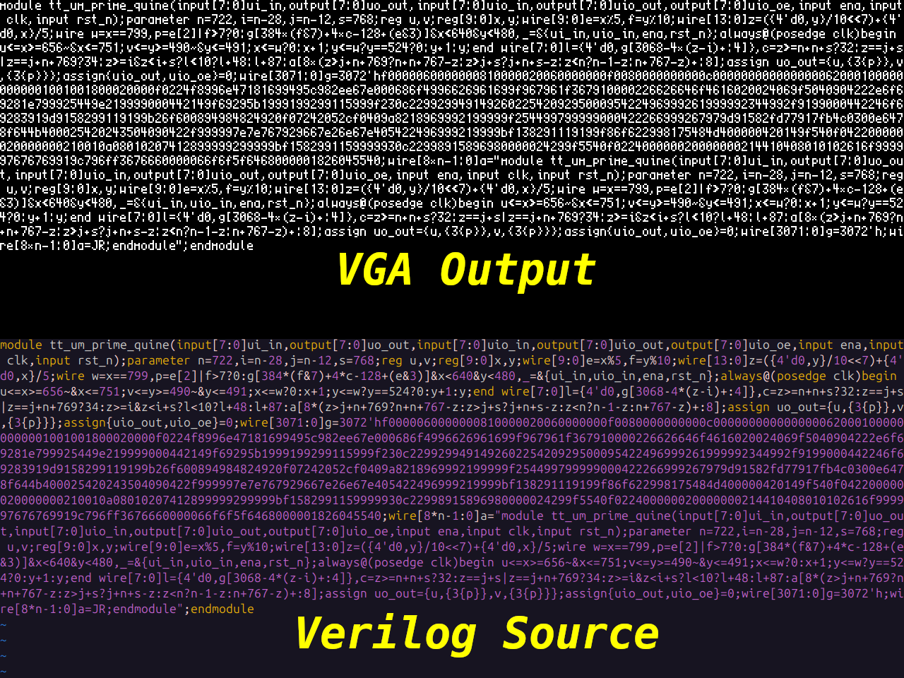 VGA output vs Verilog source. Find the Easter Egg